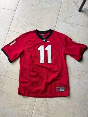 Nike Red Football Jersey with White #11 and Black Trim